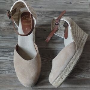 Pima 2 Tan Wedge Espadrilles Women Size 8